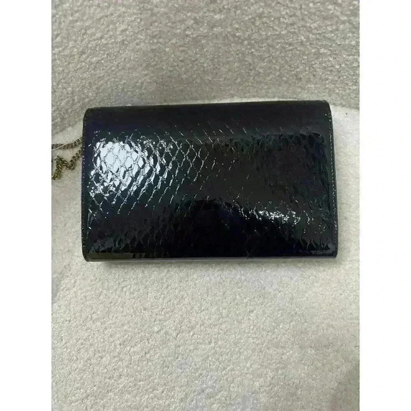 Saint Laurent Cassandra Croc-Embossed Chain Wallet - Brand New with Dustbag - Picture 2 of 6